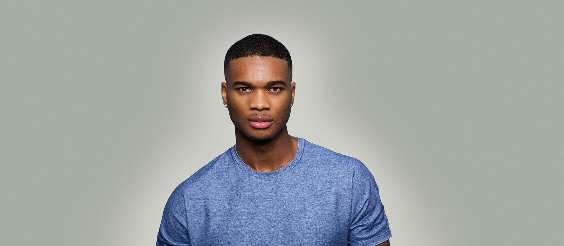 Male model on green background