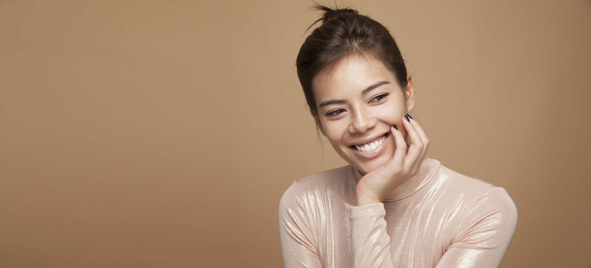 Female model on brown background