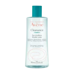 Daily skincare for clean, fresh and purified skin with less shine. Cleanance Micellar Water is suitable for sensitive, combination to oily, blemish-prone skin. It reduces excess sebum and shine and gently eliminates impurities from the face and eyes. A comforting 3-in-1 product: it cleanses, removes make-up and eliminates particle pollution. Skin is soothed thanks to its gentle formula that contains a unique combination of active ingredients: mattifying Comedoclastin™, a plant-based active ingredient derived from milk thistle seeds with patented properties*, Avène Thermal Spring Water with soothing properties and gentle cleansing agents. Very good skin and eye tolerance. Biodegradable formula.